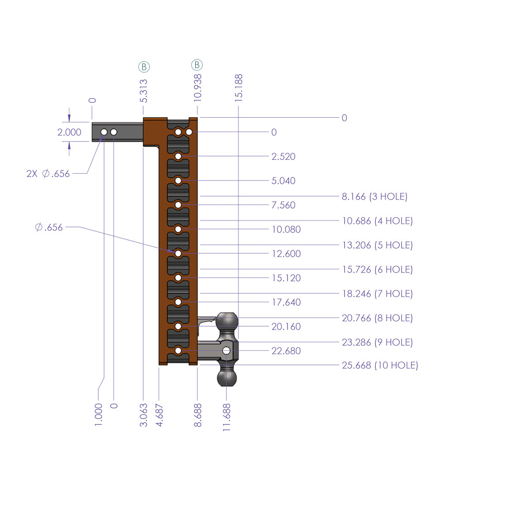 Mega-Duty Adjustable Drop Hitches