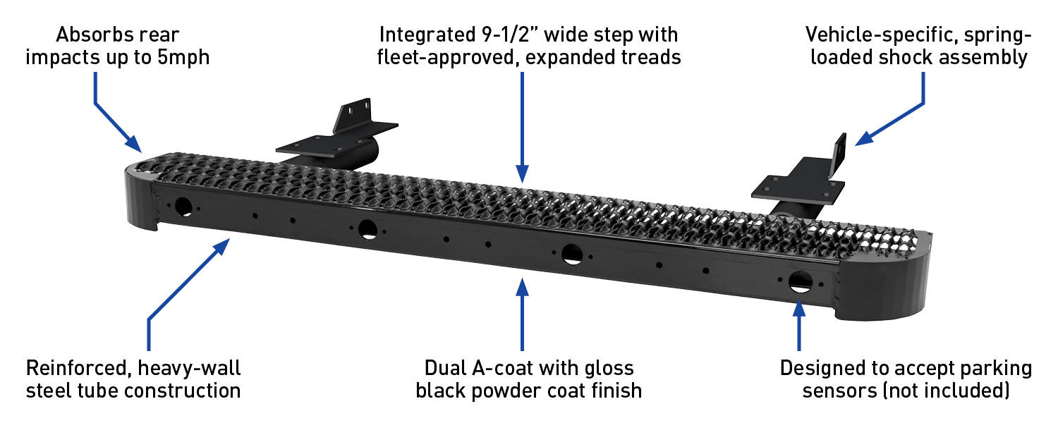 Luverne Impact™ Shock-Absorbing Rear Bumper Step